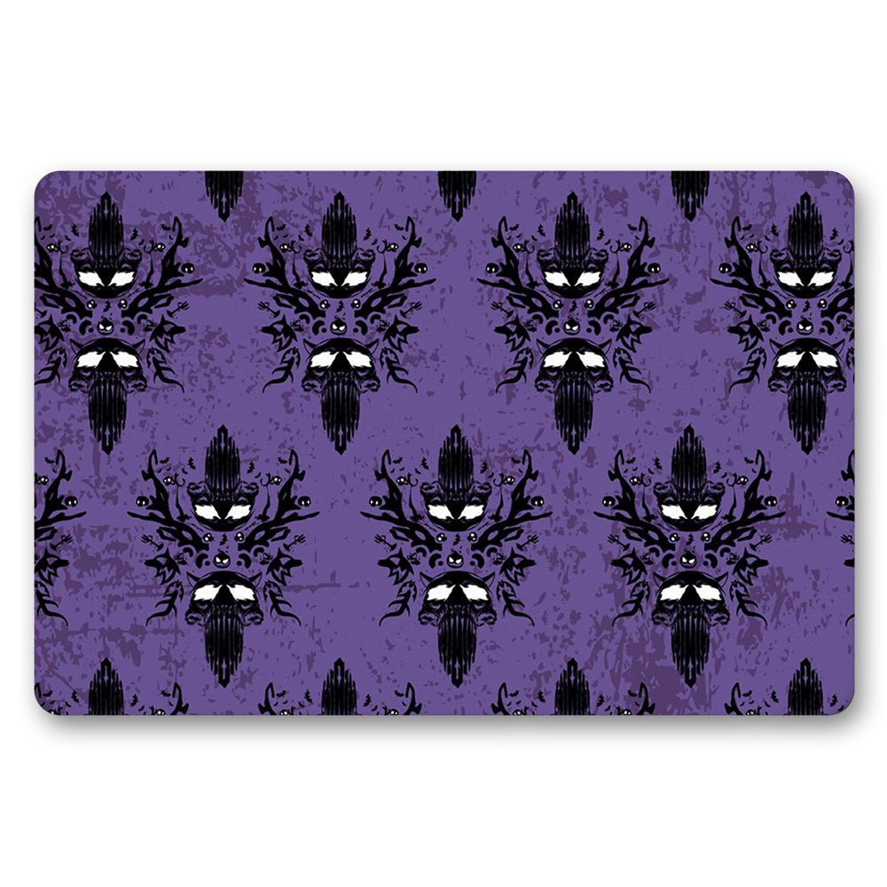 Lila Dödskalle Dörrmatta