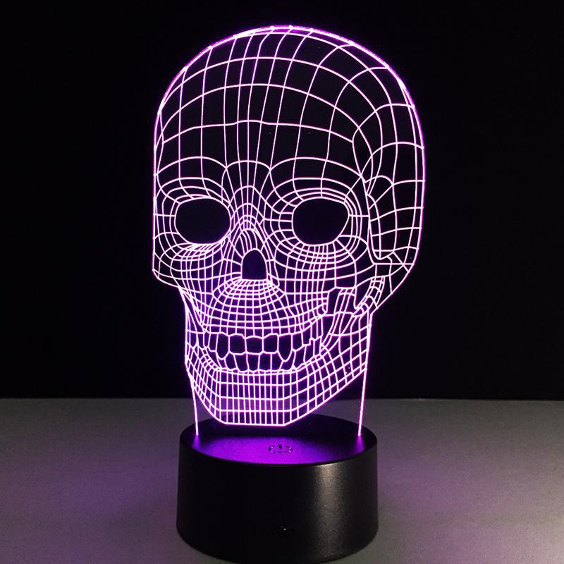 Lila Genomskinlig Dödskalle Lampa