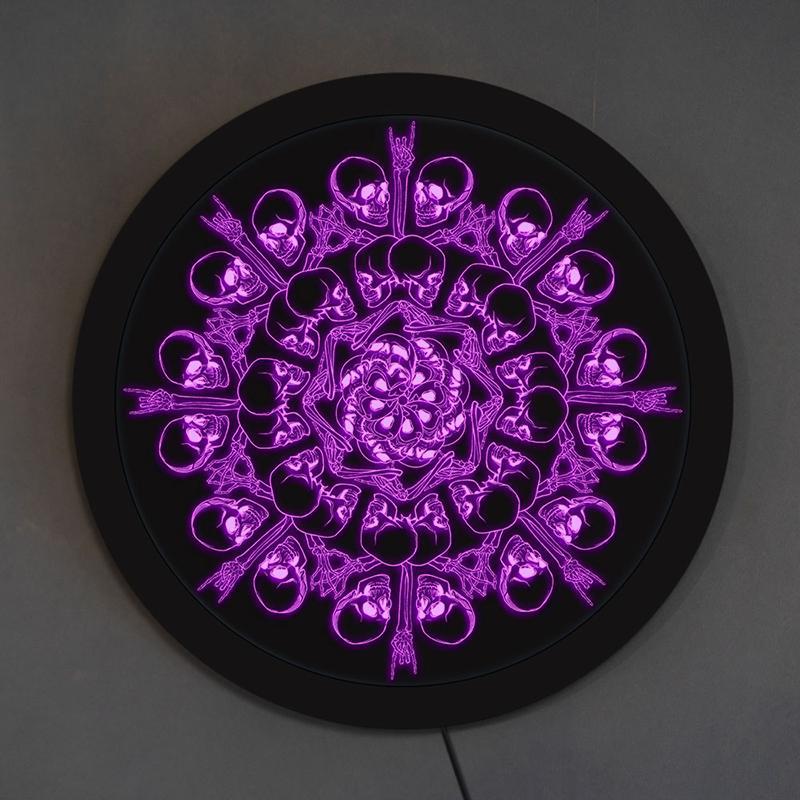 Lila LED Lampa Skelett