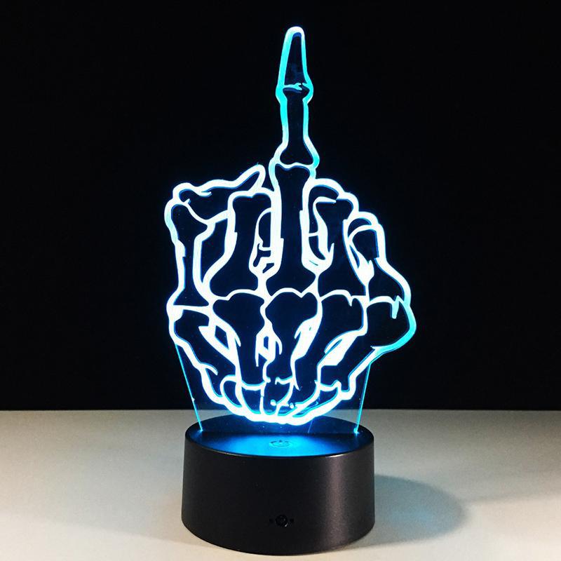 Ljusblå Lampa Skelett Finger