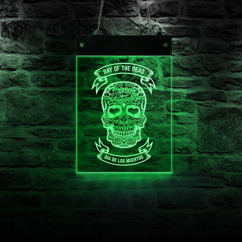 LED-Skylt Dia De Los Muertos