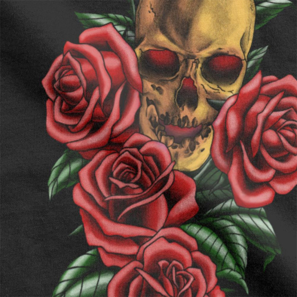 Svart Hoodie Dödskalle Och Rosor