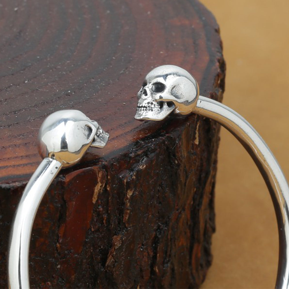 Dödskalle Armring Äkta Silver