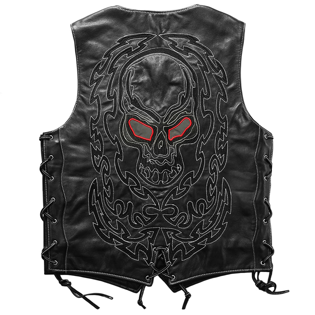 Motorcykel-Väst Med Dödskalle På Ryggen