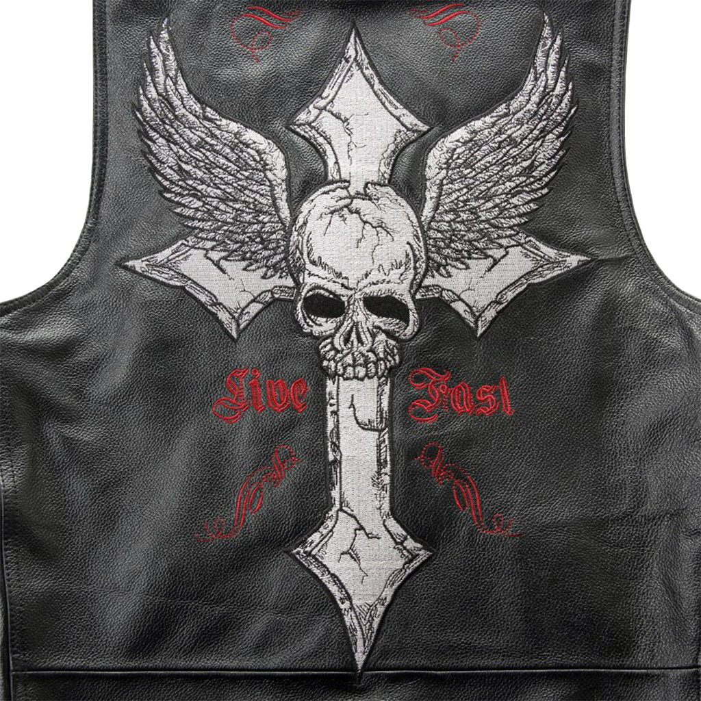 Biker-Väst Med Dödskalle