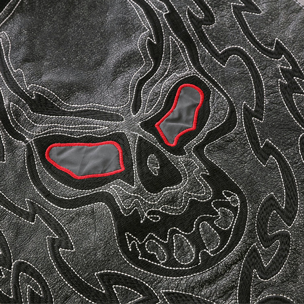 Motorcykel Väst Med Dödskalle På Ryggen