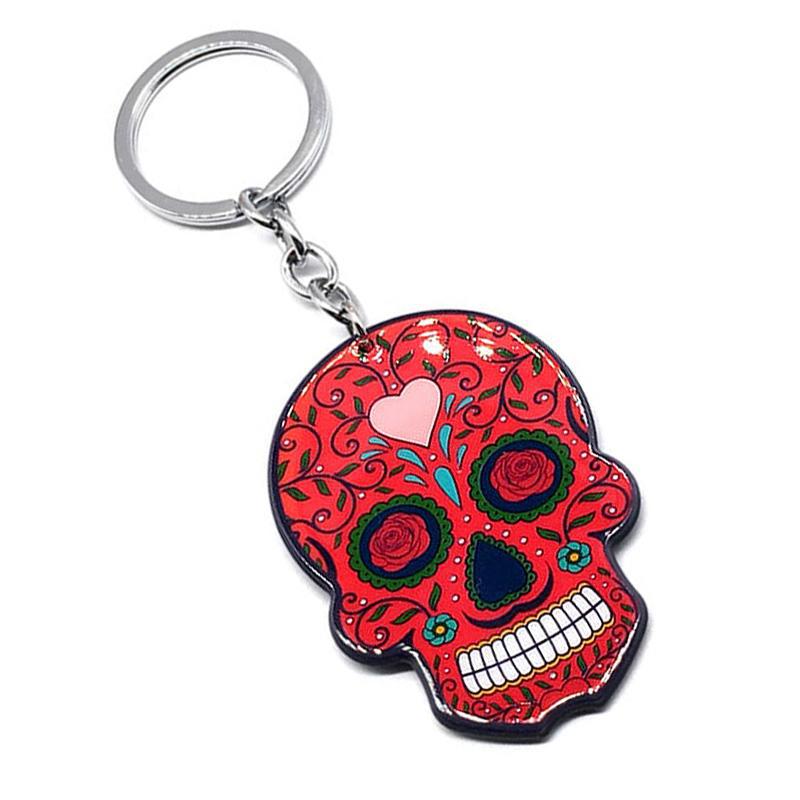 Nyckelring Röd Dödskalle