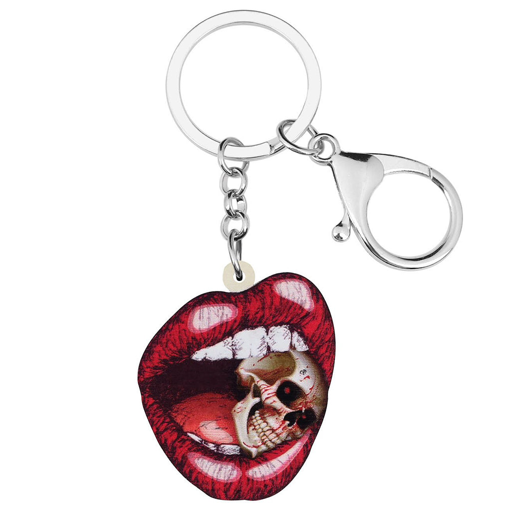 Nyckelring Läppar Och Dödskalle