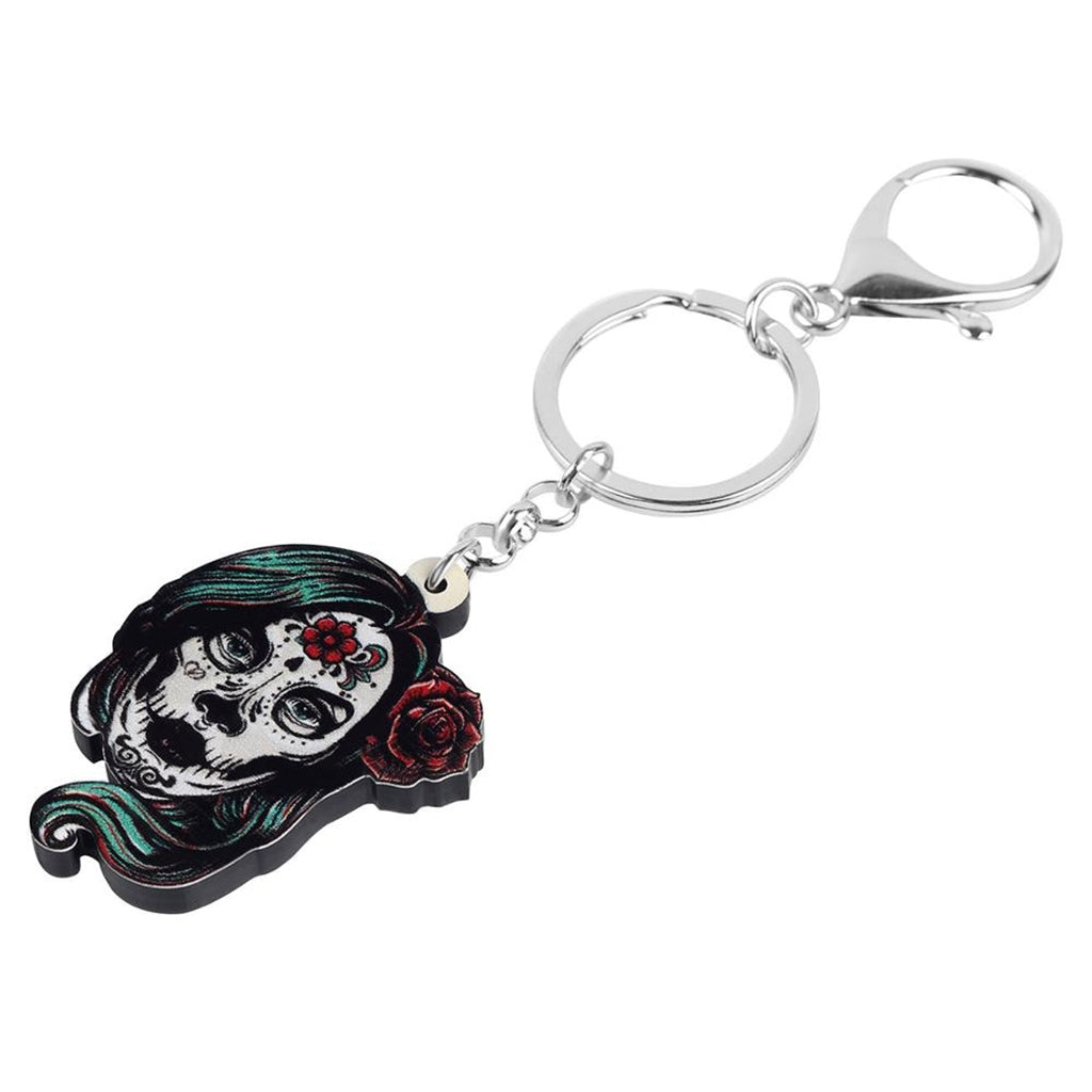 Nyckelring Dödskalle Sminkad Tjej