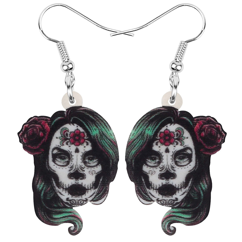 Örhängen Dödskalle Sminkad Tjej