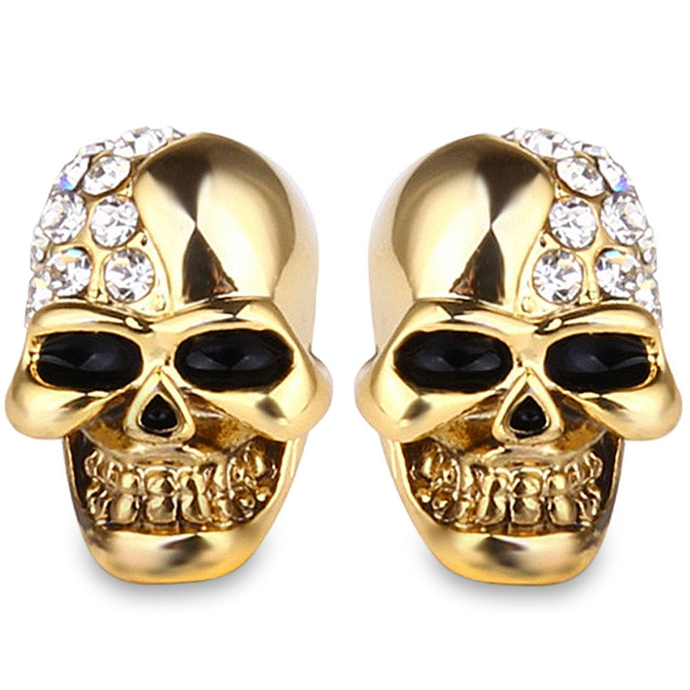 Dödskalle Örhängen Guldstål