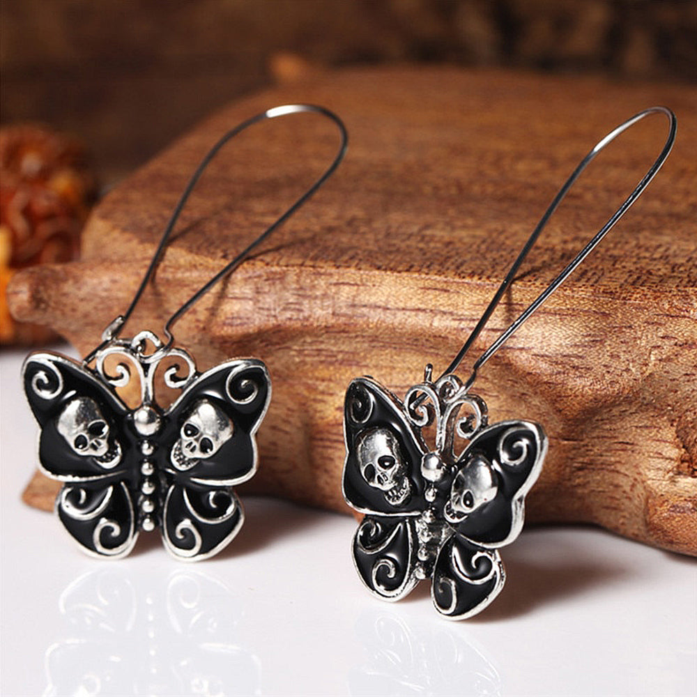 Örhängen Fjärilar Med Kranium