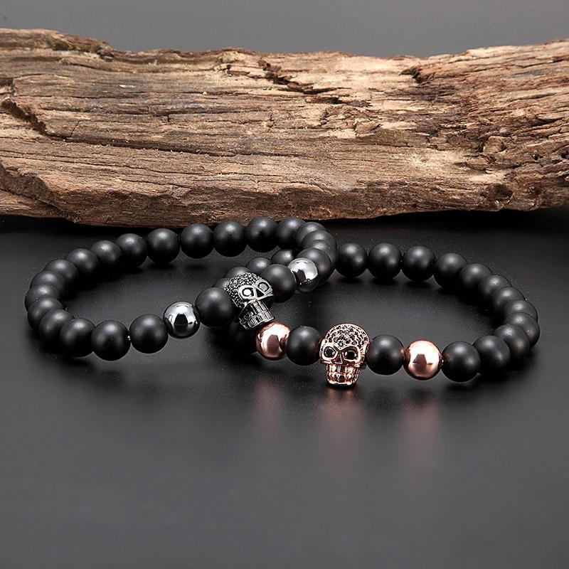 Svart Dödskalle Armband