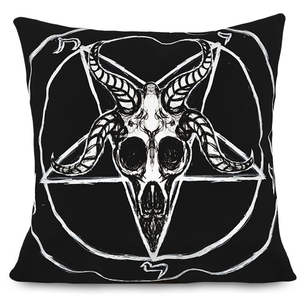 Svart Kuddfodral Med Pentagram