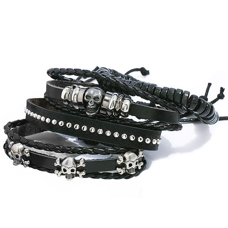 Svarta Dödskalle Armband