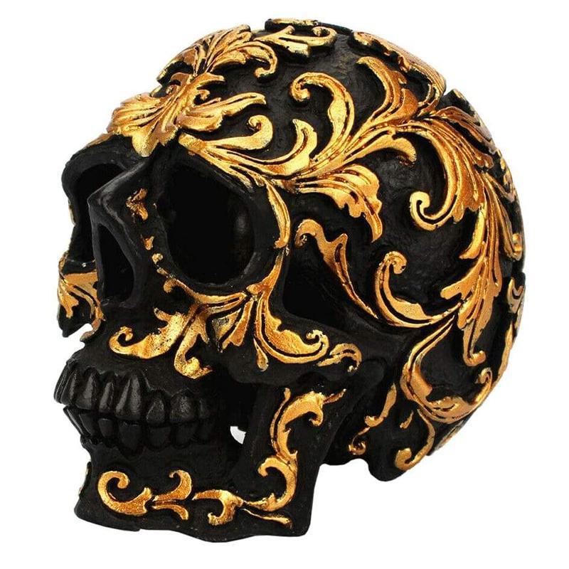 Prydnad Dödskalle Guld
