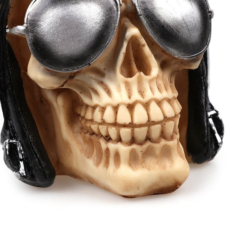 Dödskalle Prydnad Retro MC Hjälm