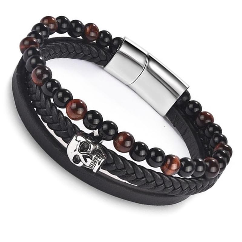 Svart Hårdrocks Armband