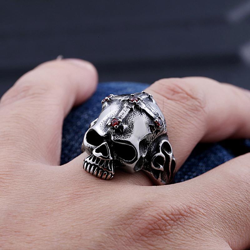 Dödskallering Krucifix Kors Rostfritt (Stål)