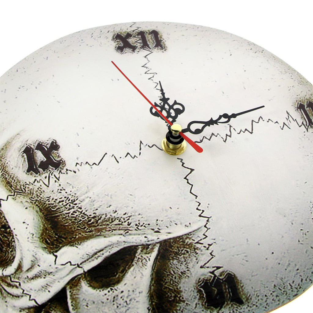 Vit Dödskalle Väggklocka