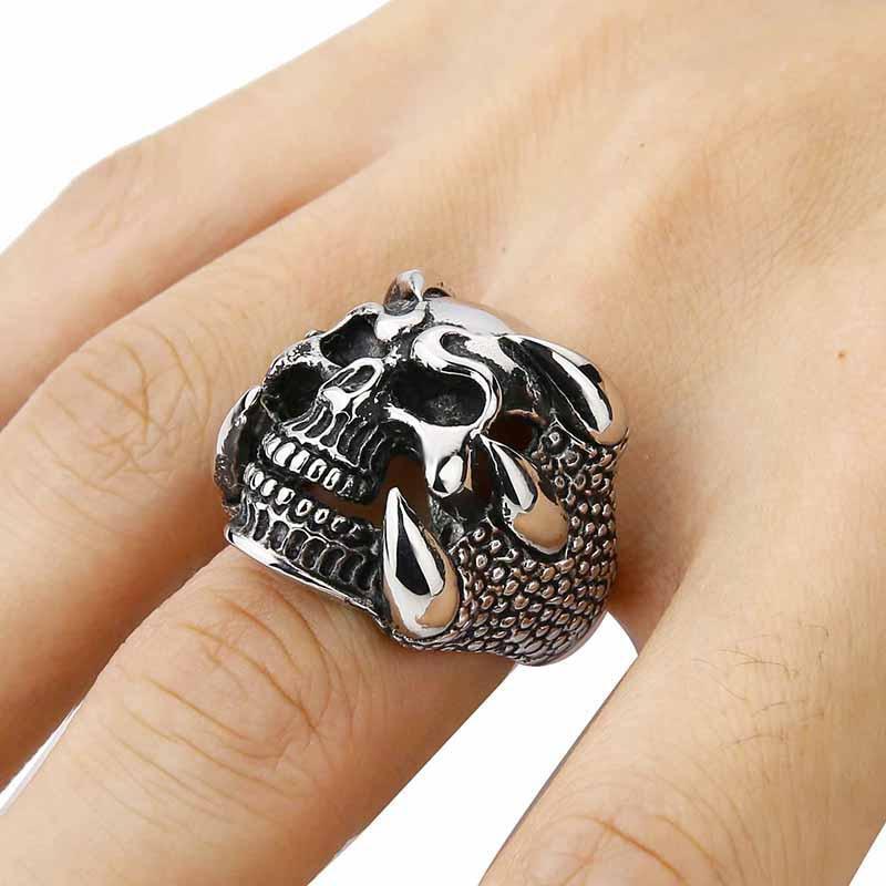 Dödskallering Dragon Prey (Stål)