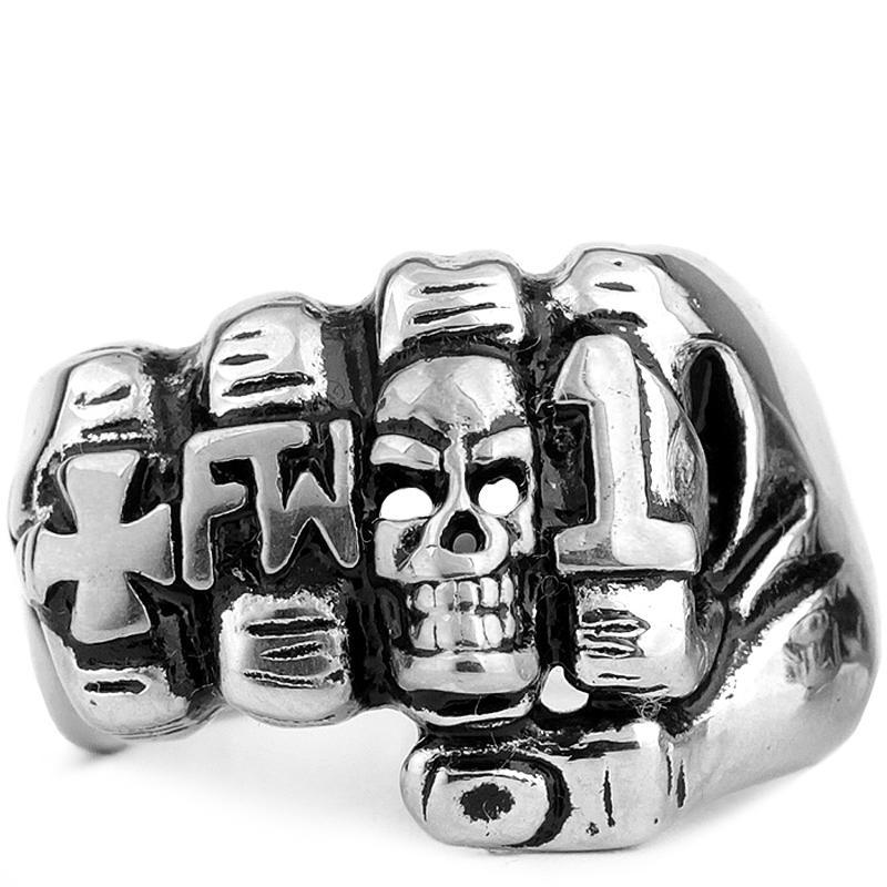 Dödskallering Knytnäve Stål