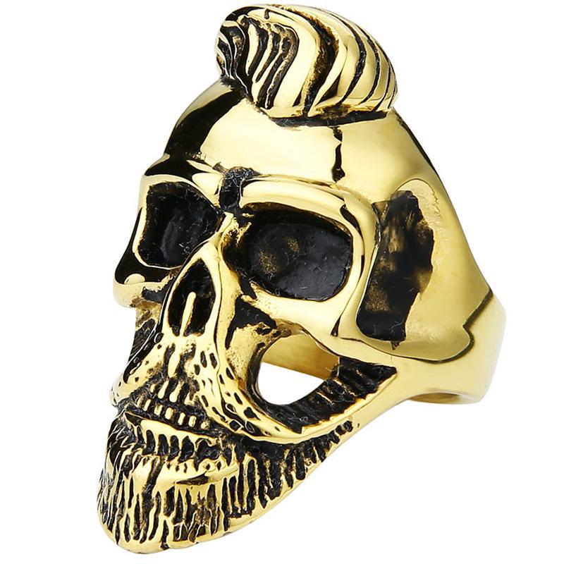 Stålring Med Skägg Guldstål