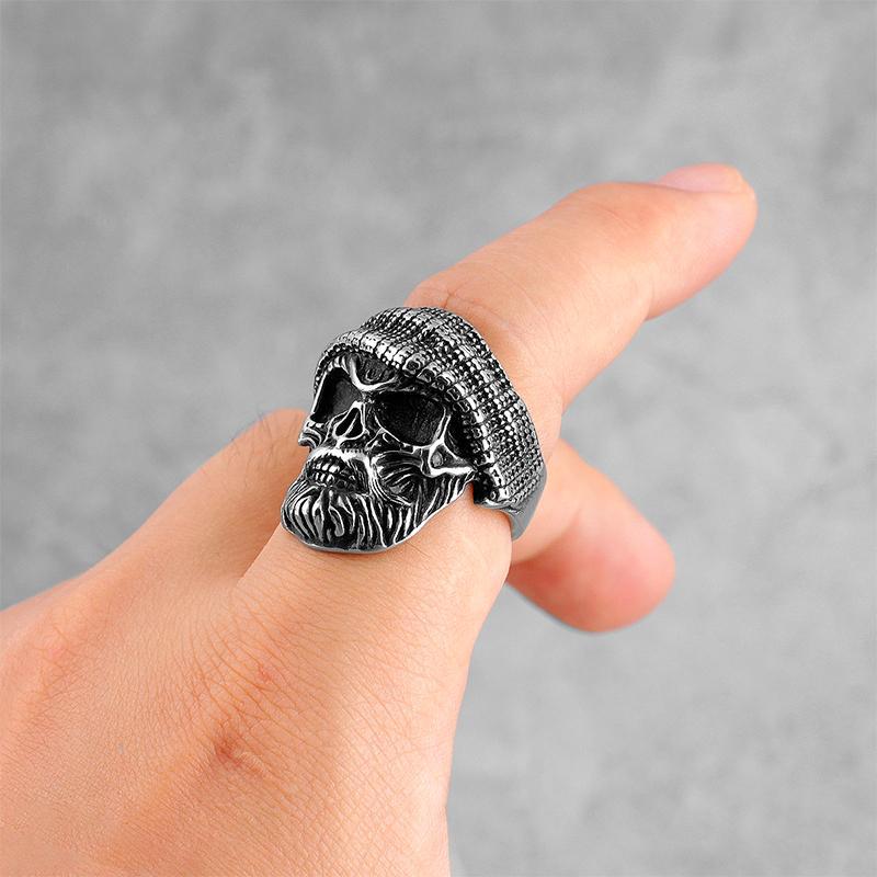 Dödskallering Stickad Mössa