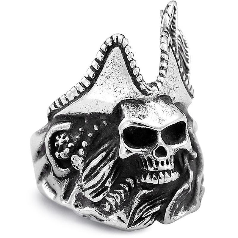 Dödskalle Ring Pirat Kapten