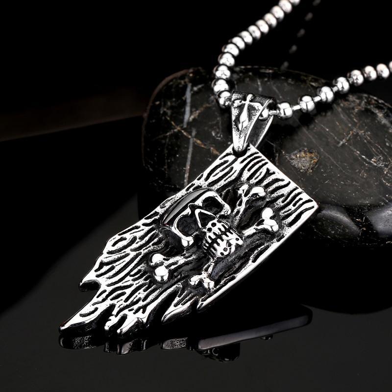 Dödskalle Halsband Pirate Flag (Stål)