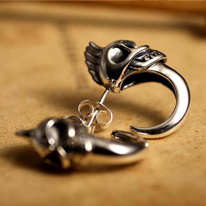 Silverörhänge Med Dödskalle