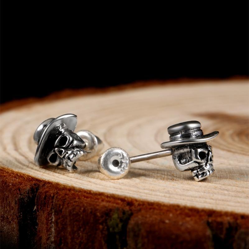 Dödskalle Silver Örhängen