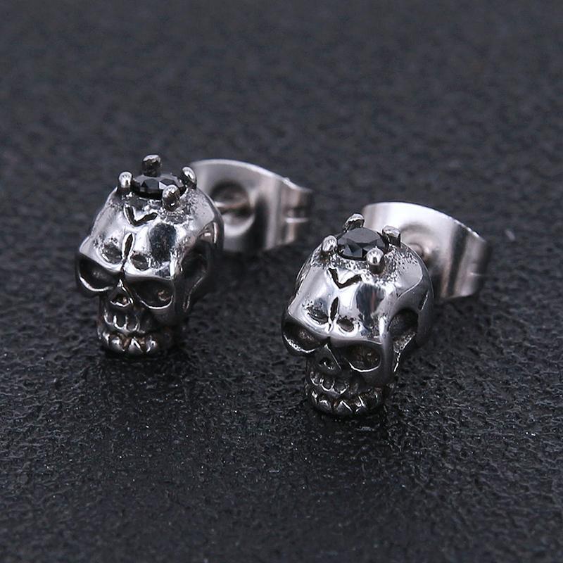 Zirkon Örhängen Med Kranium