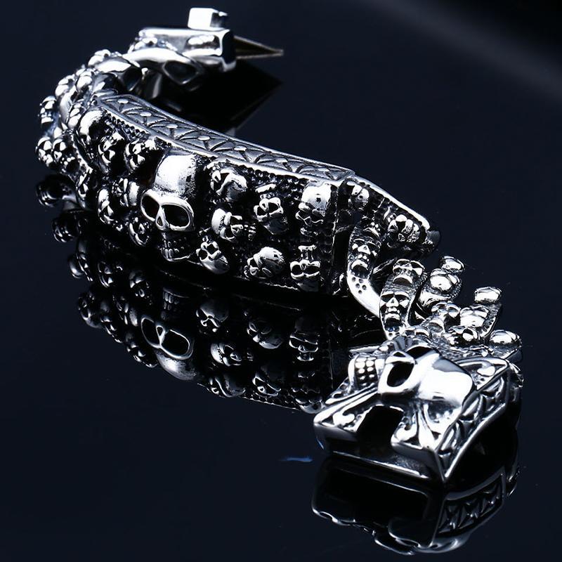 Biker Armband Med Dödskalle