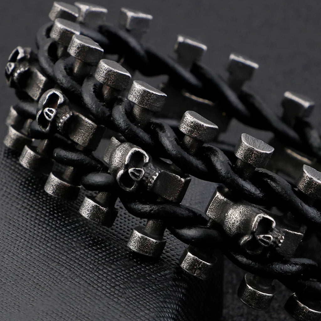 Dödskalle Armband Svarta Kranium (Stål)