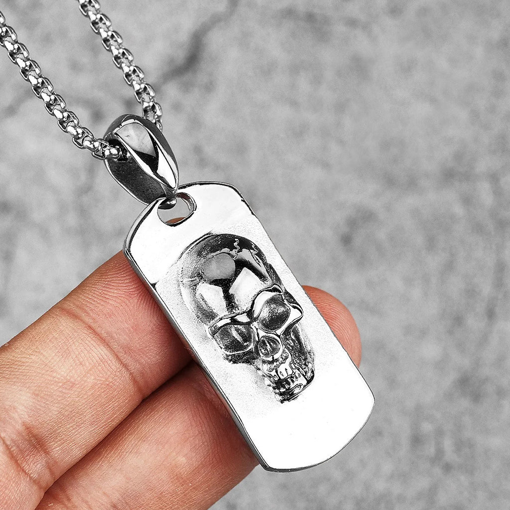 Biker Halsband Dödskalle Dog Tag