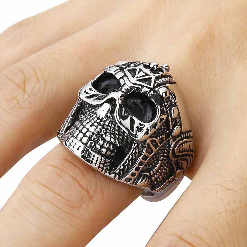 Dödskallering Biker Anarchy (Stål)