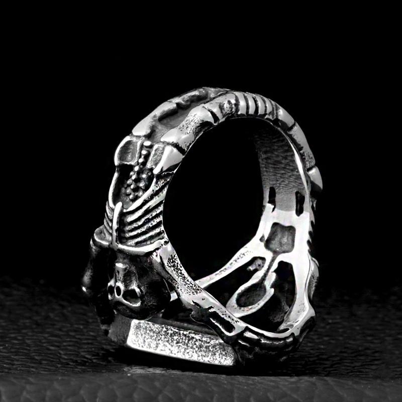 Dödskallering Dubbla Skelett (Stål)