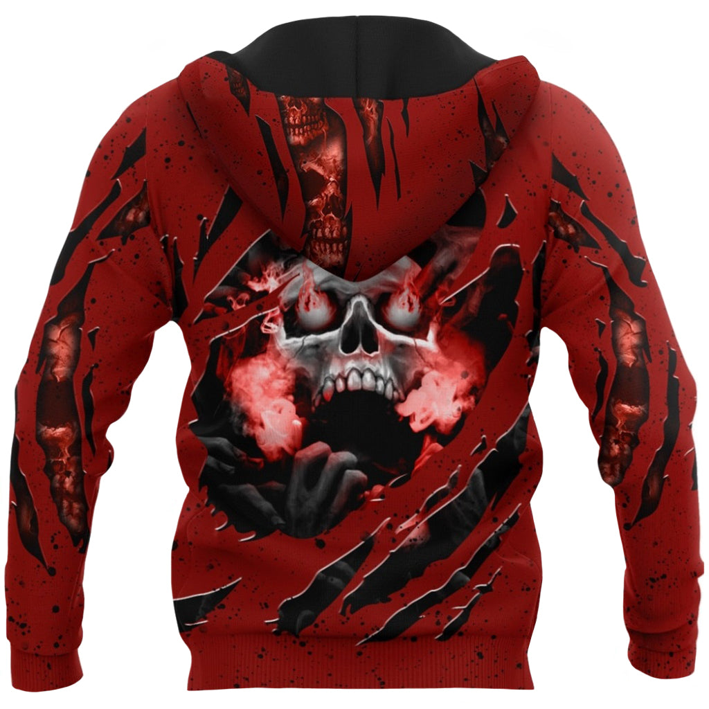 Röd Huvtröja Dödskalle