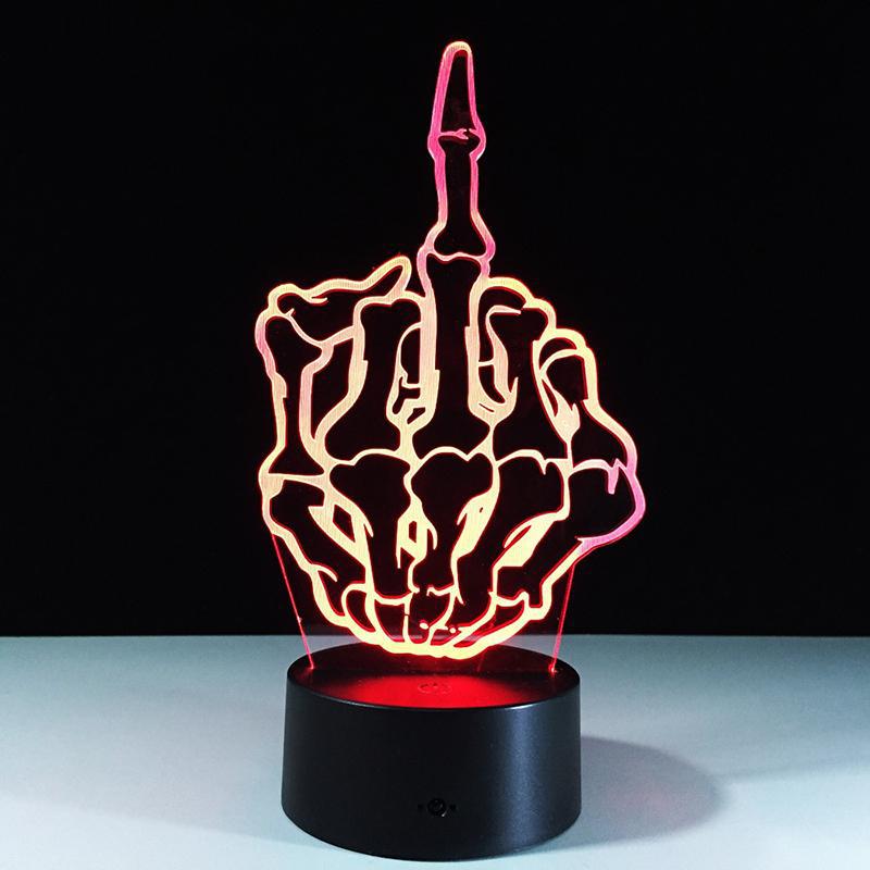 Röd Lampa Skelett Finger