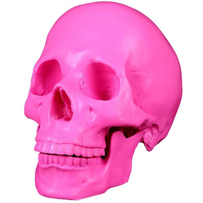 Rosa Dödskalle Staty