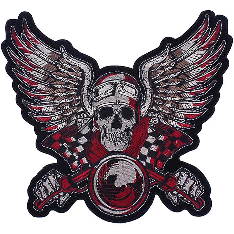 Ryggmärke Dödskalle Med Vingar