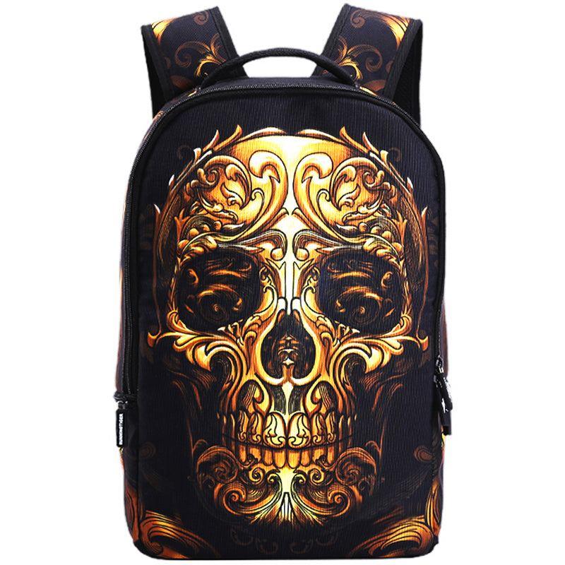 Svart Dödskalle Ryggsäck