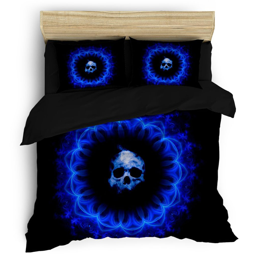 Påslakan Blå Dödskalle