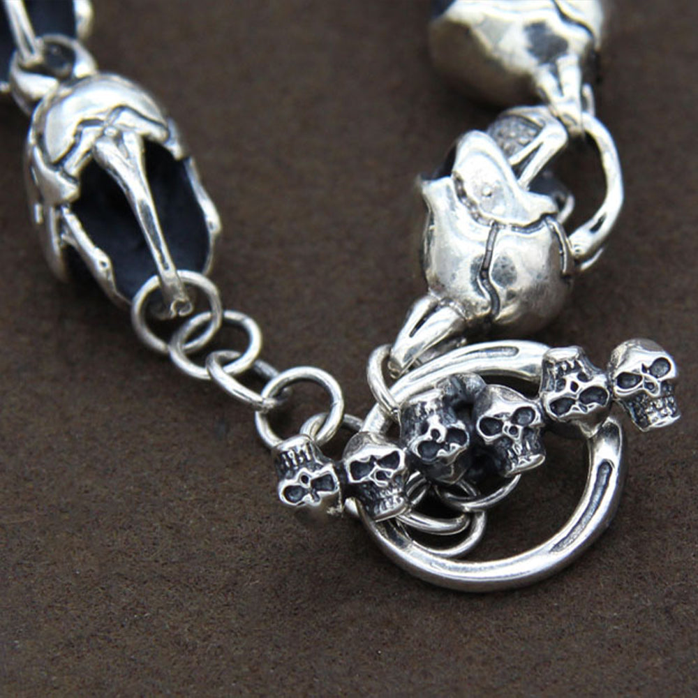 Silver Armband Med Dödskallar