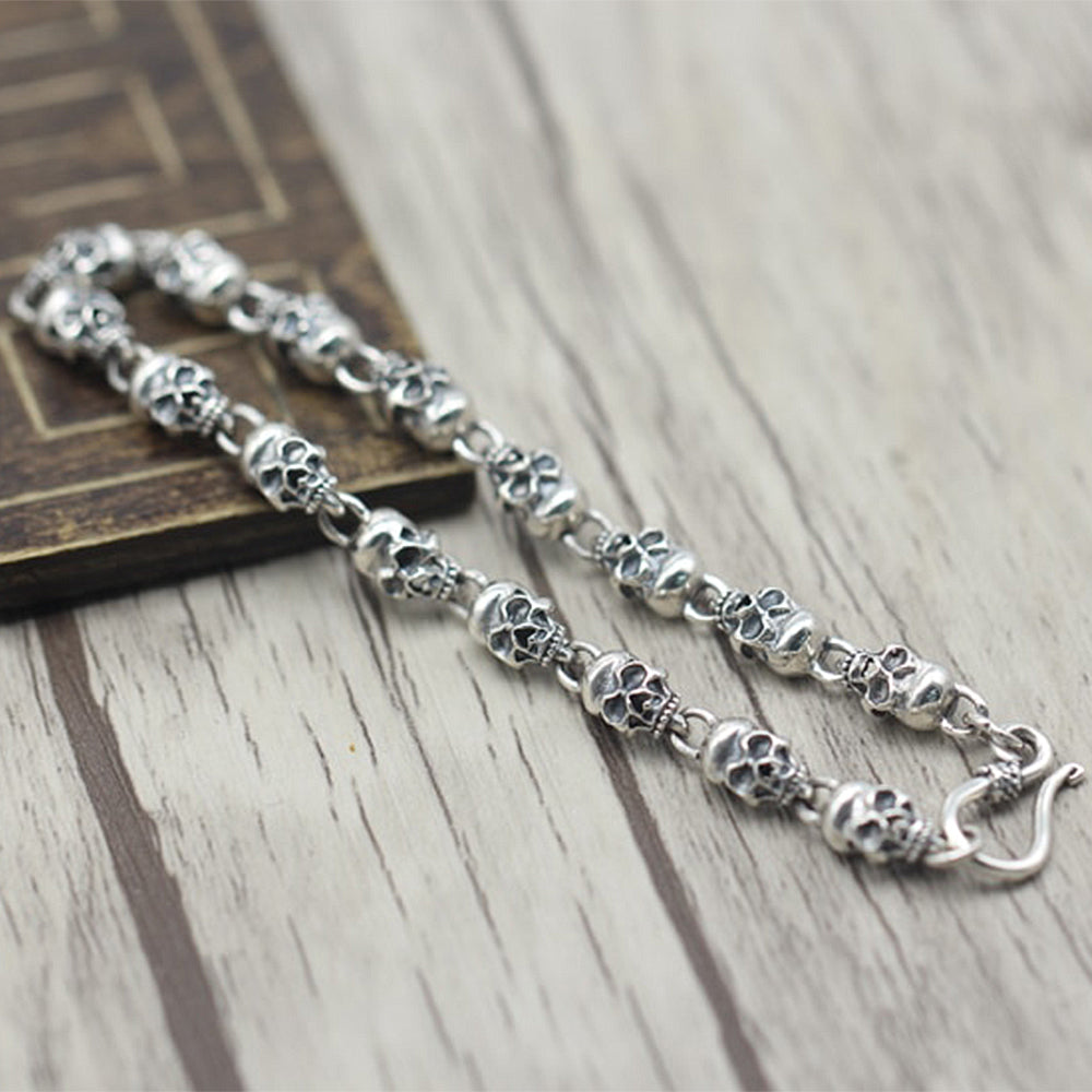 Silverarmband Med Dödskallar