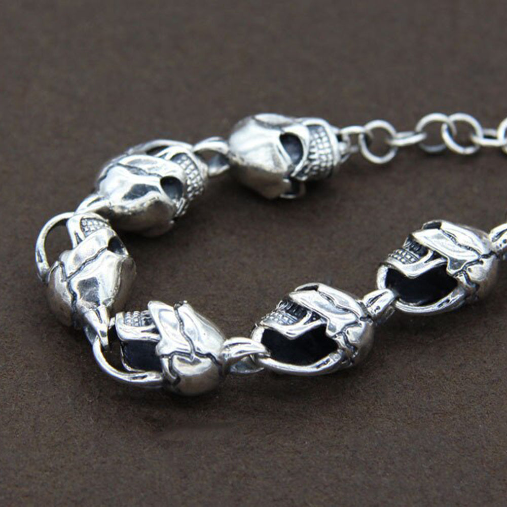 Dödskalle Armband Herr (Silver)
