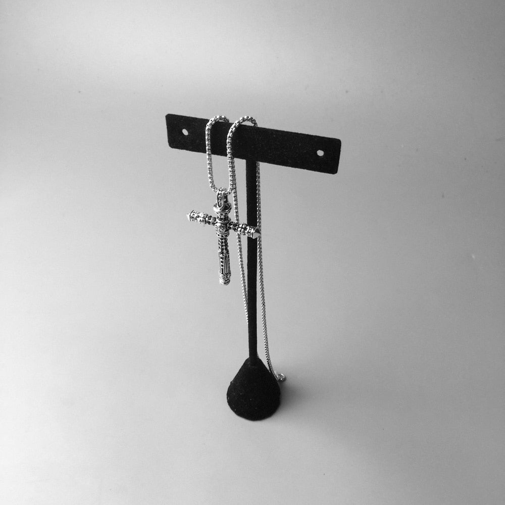 Silver Halsband Kristet Kors