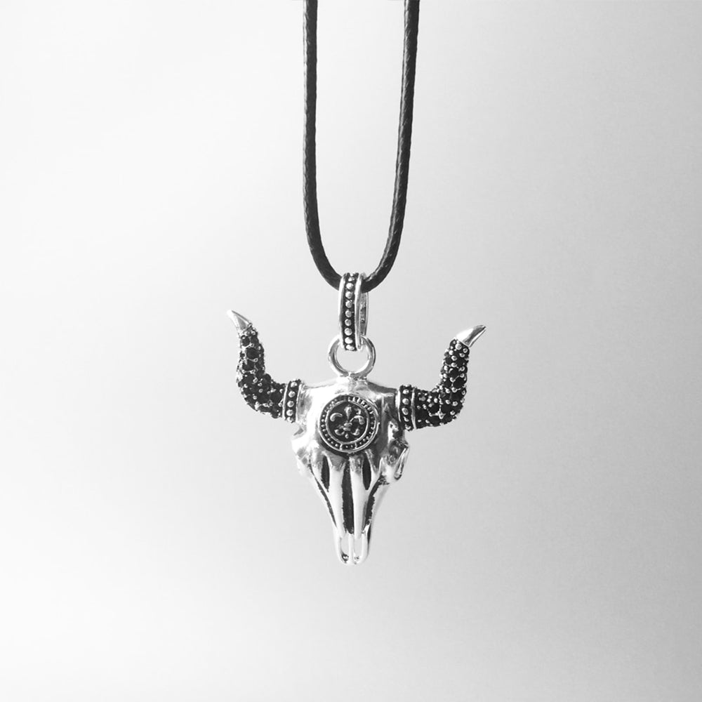 Silver Halsband Buffalo Kranium