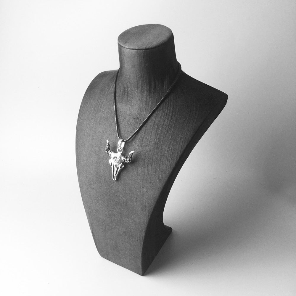 Silver Halsband Tjur Dödskalle